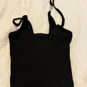AMIRI Black Ribbed Tank Top